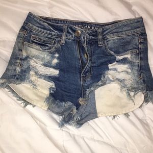 american eagle denim high rise jean shorts